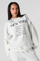 Chandail en molleton avec motif brodé New York
