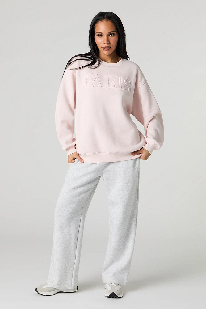Paris Embossed Fleece Sweatshirt