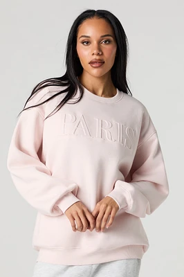 Paris Embossed Fleece Sweatshirt