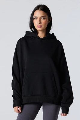 Oversized Solid Fleece Hoodie