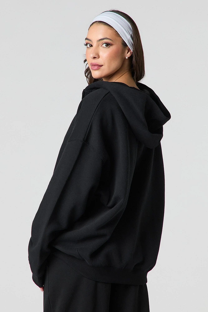 Oversized Fleece Zip-Up Hoodie