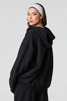Oversized Fleece Zip-Up Hoodie
