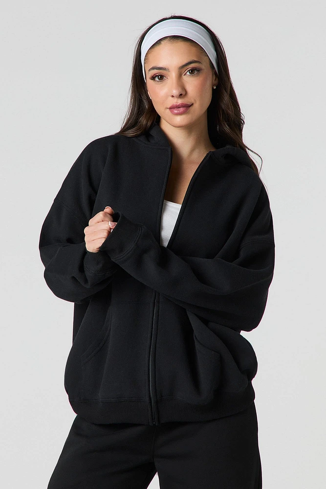 Oversized Fleece Zip-Up Hoodie