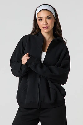 Oversized Fleece Zip-Up Hoodie