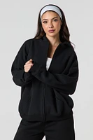Oversized Fleece Zip-Up Hoodie