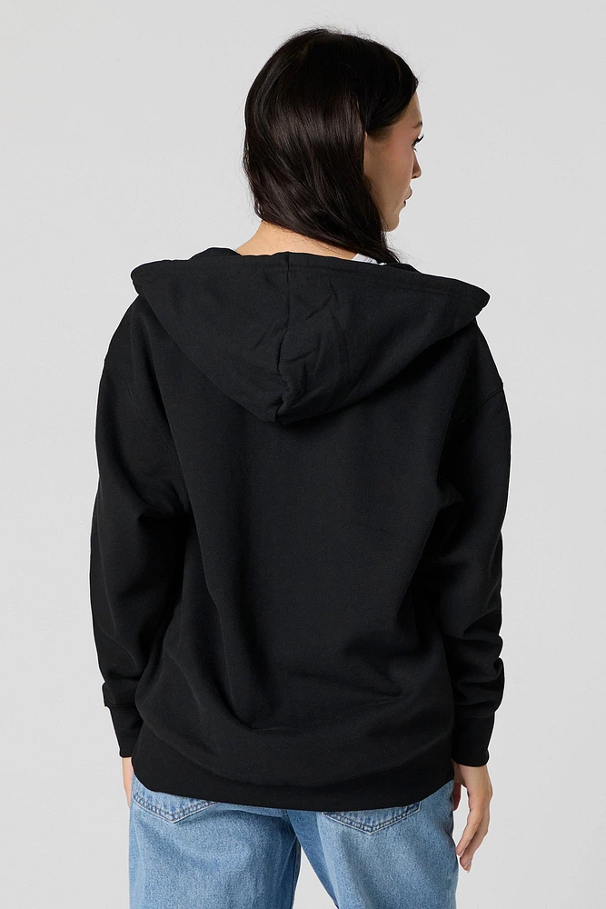 Fleece Oversized Zip-Up Hoodie