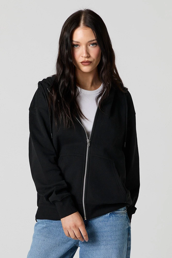 Fleece Oversized Zip-Up Hoodie