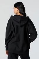 Fleece Oversized Zip-Up Hoodie