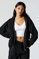 Fleece Oversized Zip-Up Hoodie