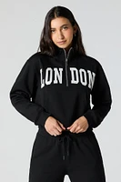 Embroidered Half Zip Fleece Sweatshirt