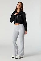 Destination Embroidered Zip-Up Cropped Hoodie