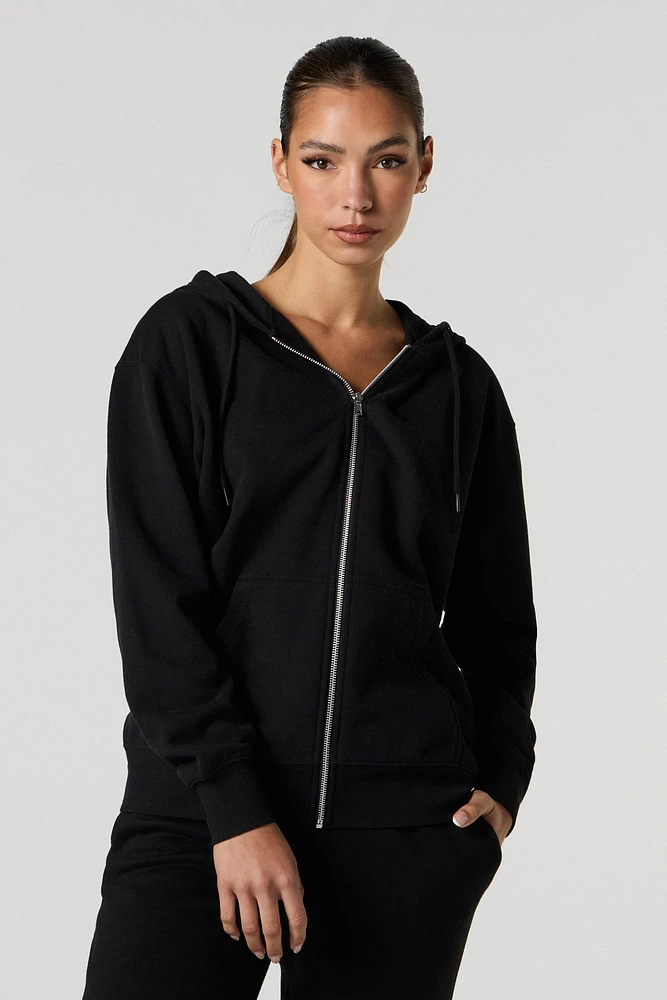 Soft Fleece Oversized Zip-Up Hoodie