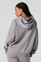 City Embroidered Oversized Fleece Hoodie