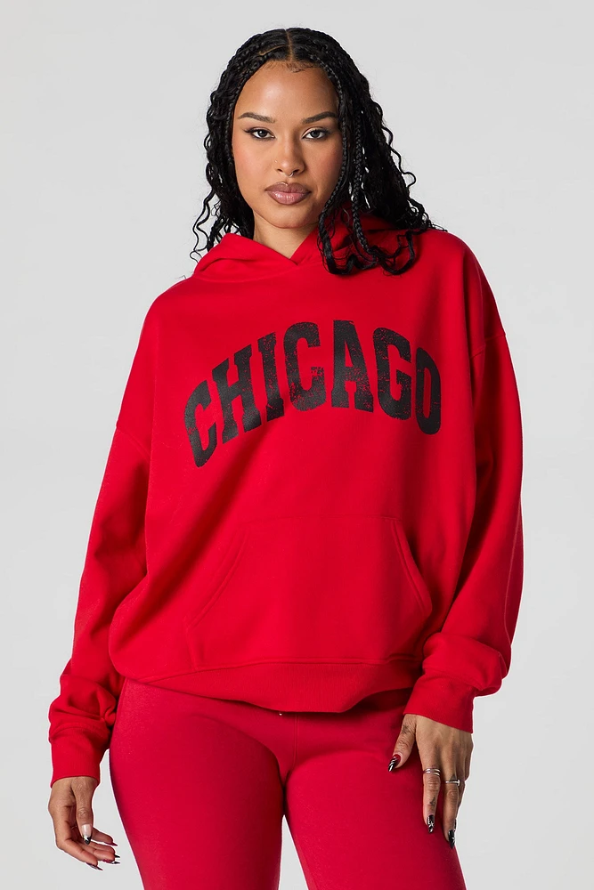 City Graphic Oversized Fleece Hoodie
