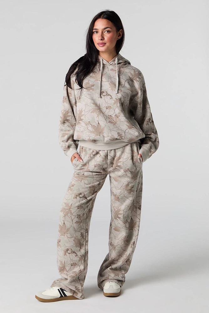 Haut à capuchon en molleton avec motif camouflage