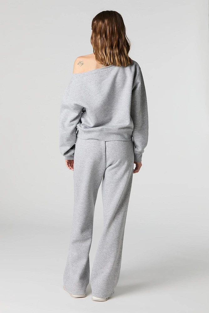 Pantalon en molleton à jambe large et imprimé HD