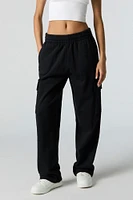 Fleece Wide Leg Cargo Sweatpant