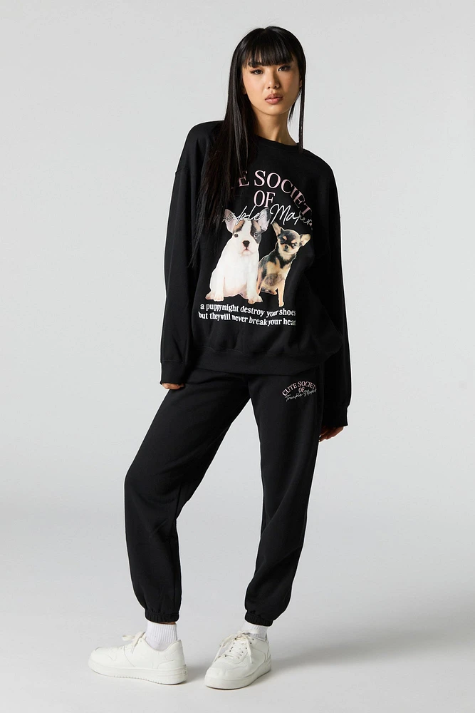 Cutesy Graphic Fleece Jogger