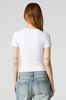 T-shirt profilé à encolure arrondie
