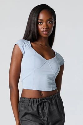 V-Neck Corset Crop Top