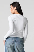 Cardigan boutonné côtel