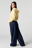 Jean rigide baggy à taille basse et jambe large