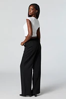 Drawstring Straight Leg Dress Pant