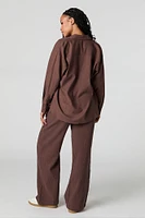 Pantalon froissé à taille coulissante
