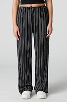 Striped Drawstring Wide Leg Pant