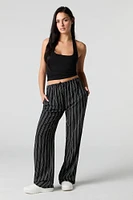 Striped Drawstring Wide Leg Pant