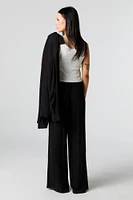 Crinkle Drawstring Wide Leg Pant