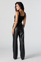 Faux Leather Straight Leg Pant