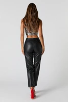 Faux Leather Pleated Pant