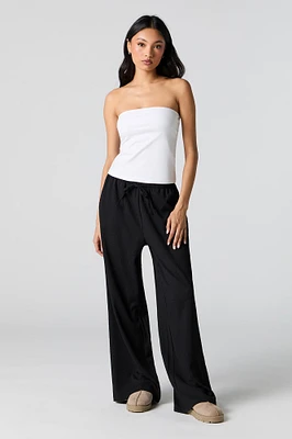 Textured Flowy Wide Leg Pant