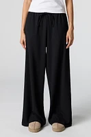 Textured Flowy Wide Leg Pant