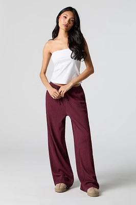 Pantalon fluide texturé à jambe large