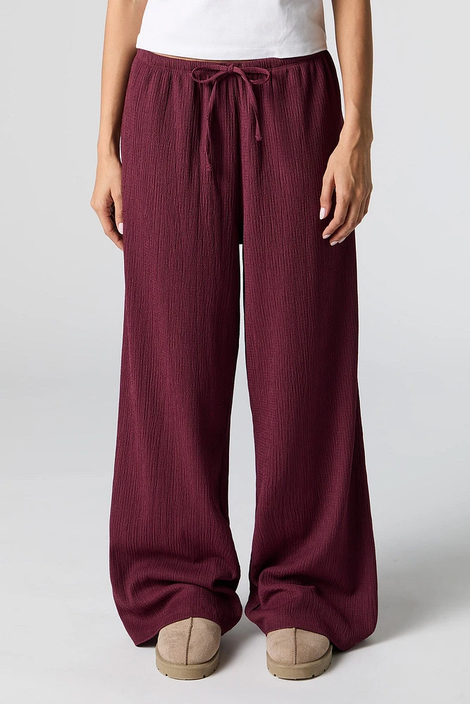 Pantalon fluide texturé à jambe large