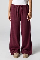 Pantalon fluide texturé à jambe large