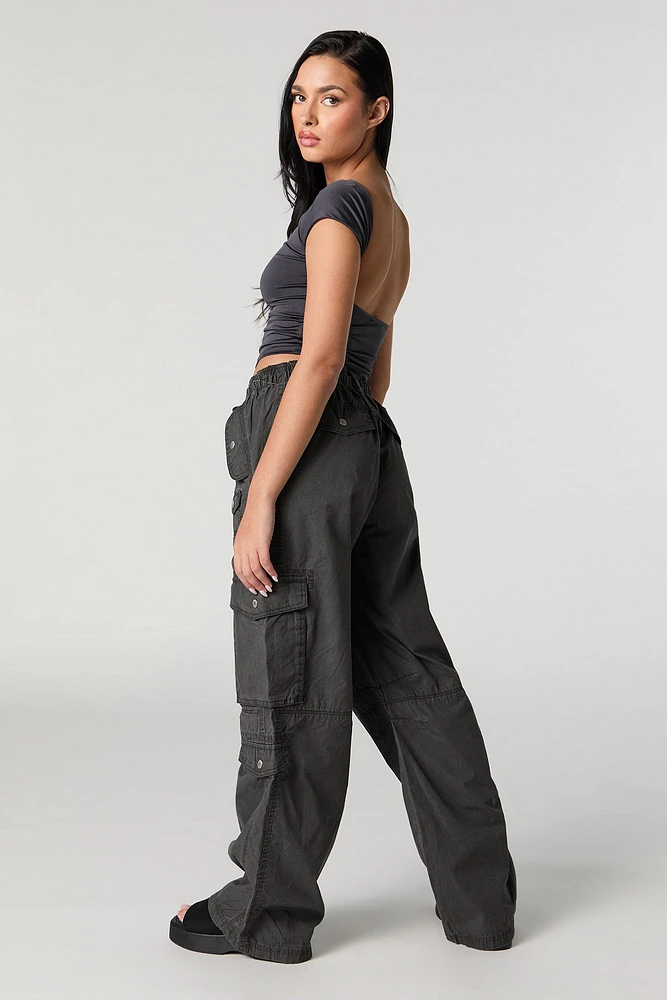 Drawstring Waist Multi Cargo Pant