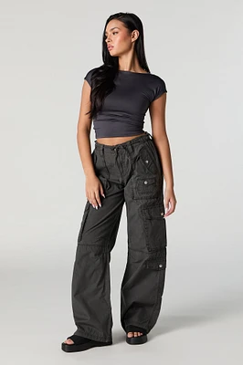 Drawstring Waist Multi Cargo Pant