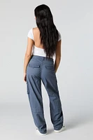 Pantalon cargo Ã  jambe droite avec coutures apparentes