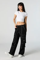 Drawstring Straight Leg Utility Cargo Pant