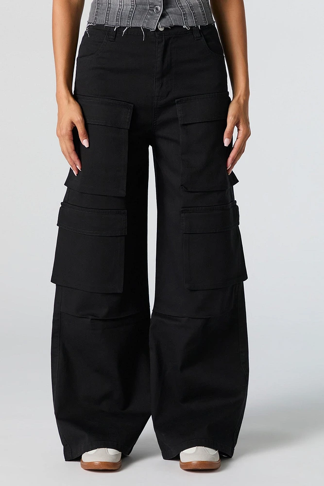 Multi Pocket Wide Leg Cargo Pant