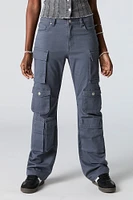 Pantalon cargo Ã  jambe droite avec poches multiples