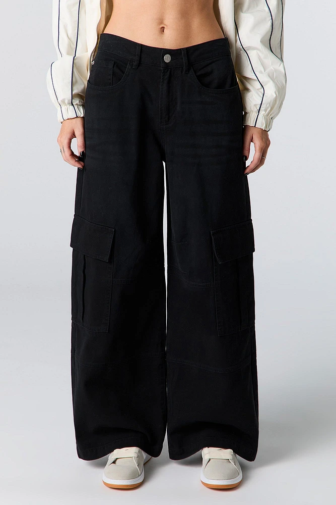 Denim Baggy Cargo Pant
