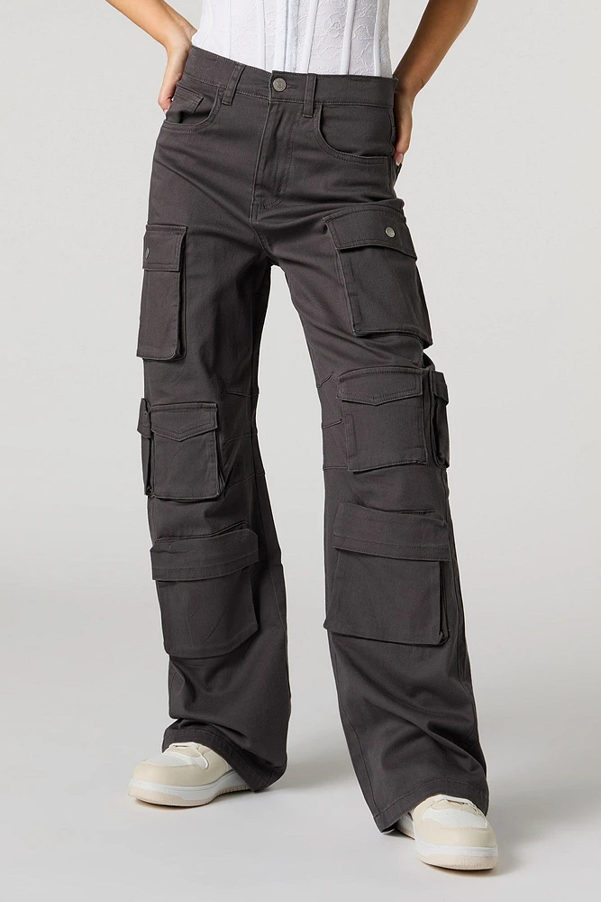 Pantalon Ã  jambe droite avec huit poches