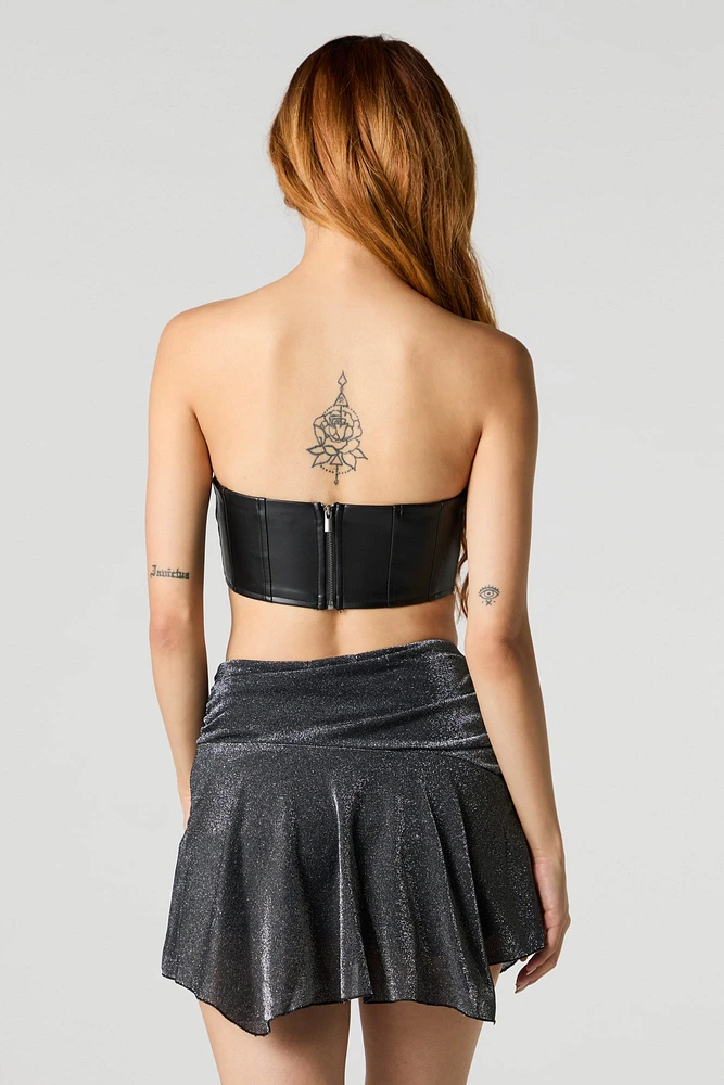 Sparkle Asymmetrical Mini Skort