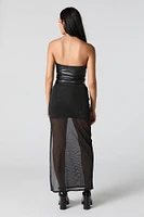 Sparkle Mesh Slit Maxi Skirt