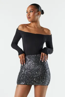 Sequin Mini Skirt