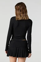 Jersey Foldover Waist Mini Skort